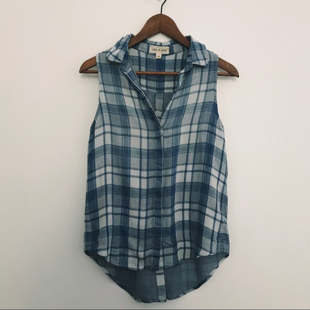 Anthropologie cloth & Stone plaid sleeveless top